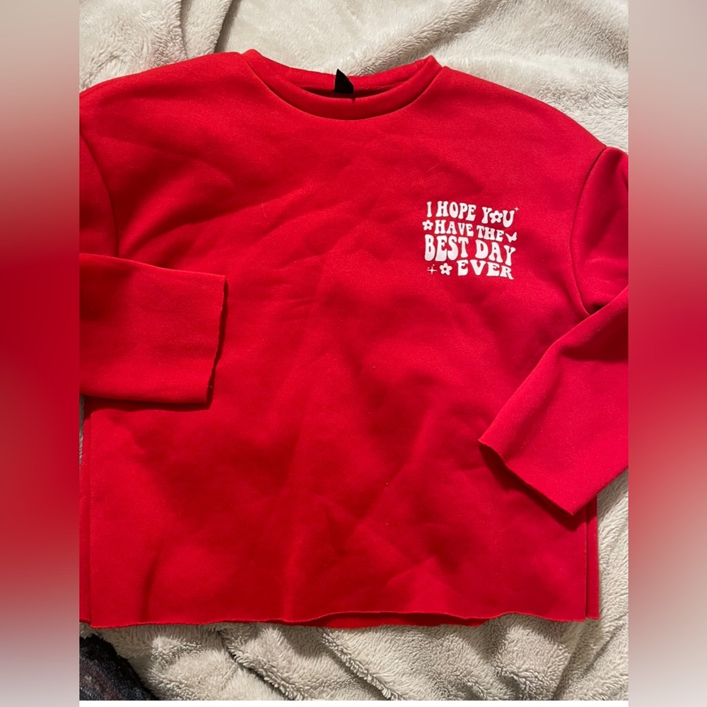 Positive Affirmation Cut Off Crewneck Sweatshirt